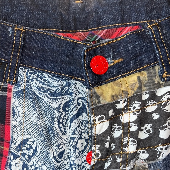 🔥 STREETWEAR ICON: BiePa 1971 Custom Patched Biker Denim • NWT Size 33 💎 - Picture 4 of 8